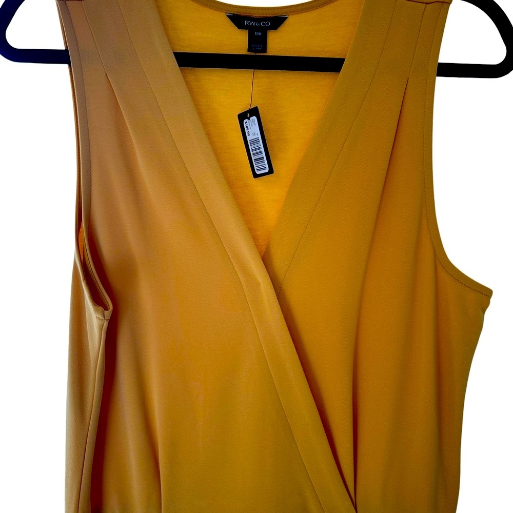 RW&CO. Sleeveless Golden Yellow Jumpsuit